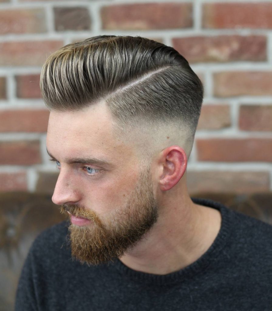 Classic Pompadour With Taper Fade Sides