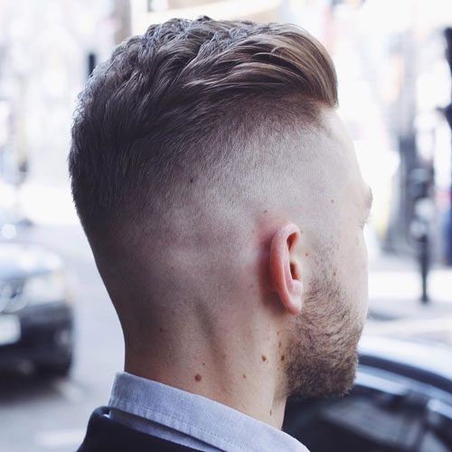 High Undercut Fade With Textured Brush Back

