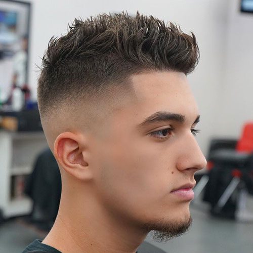  High Skin Fade With Spiky Hair 