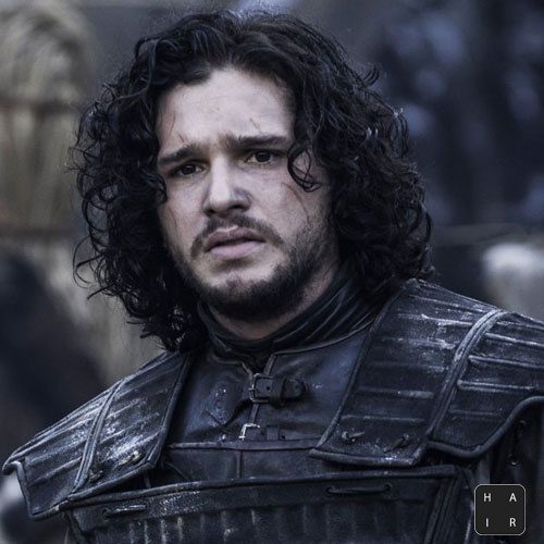 Jon-Snow-Hair-Curly-Long-Hair-Kit Harington Hair-Thick Flowing-Curly Hair with Beard-mens hairstyles