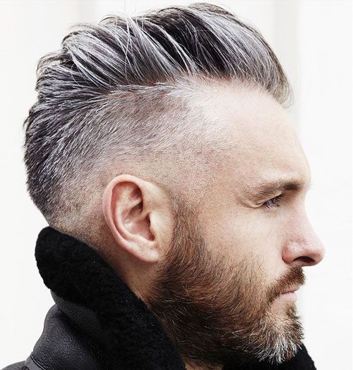 Low Drop Fade with Comb Over + Full Beard