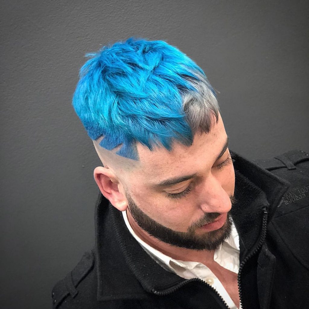 elegance blue and aqua shade hair color ideas for men