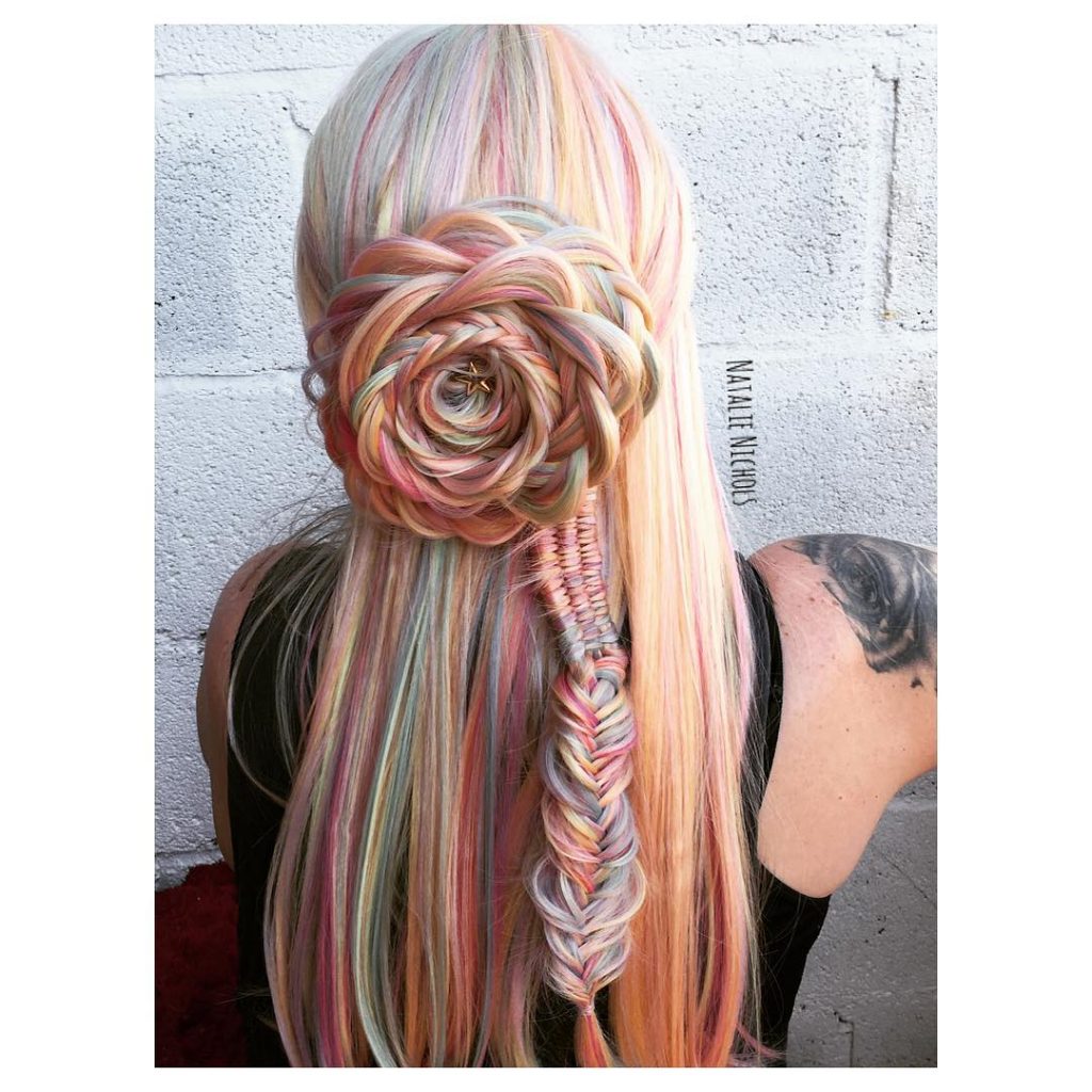 Intricate rose braid with braided accent