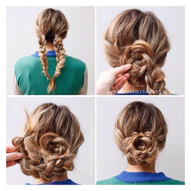 Messy rose braid with twisted strands