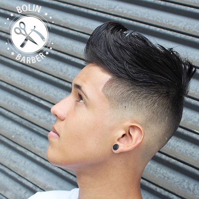 Textured Quiff With High Fade