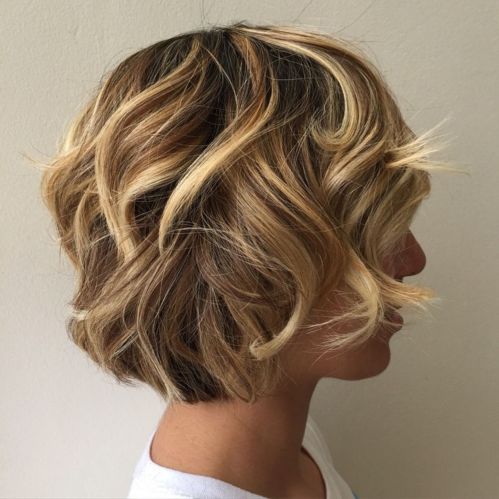 Curly Bob with Highlights 