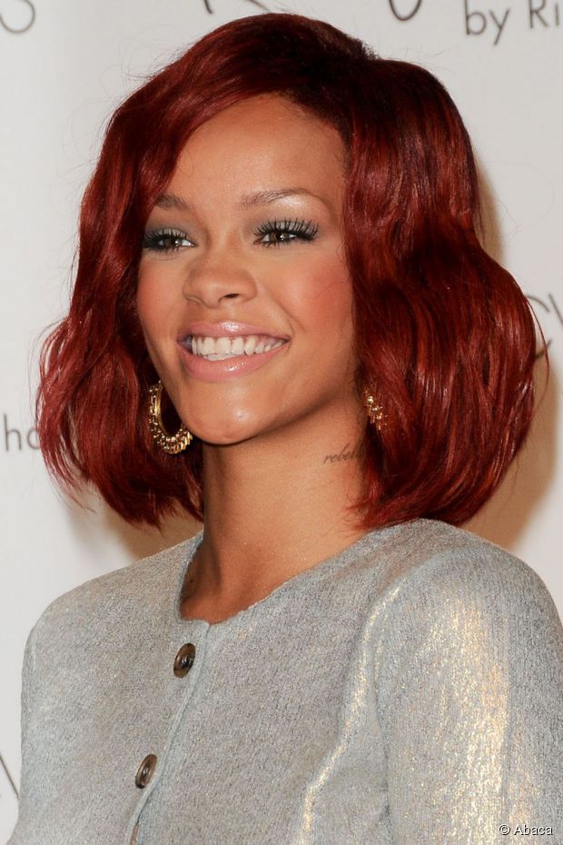 Rihanna red hair color shade