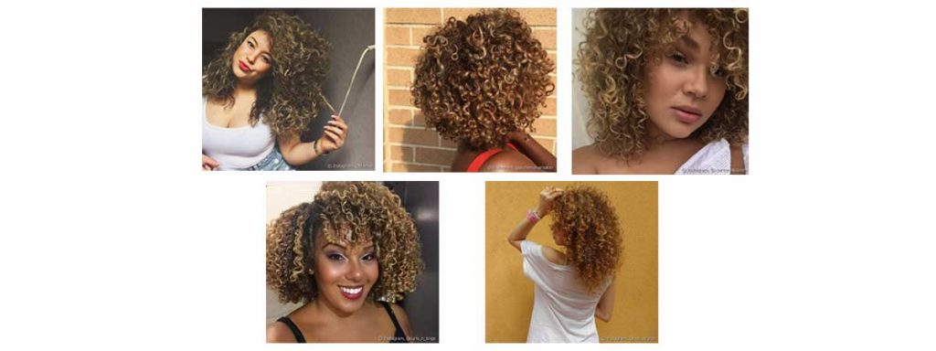 Curly hair with highlights