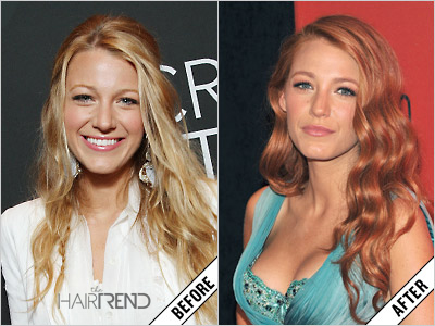 Blake Lively's hair before and after