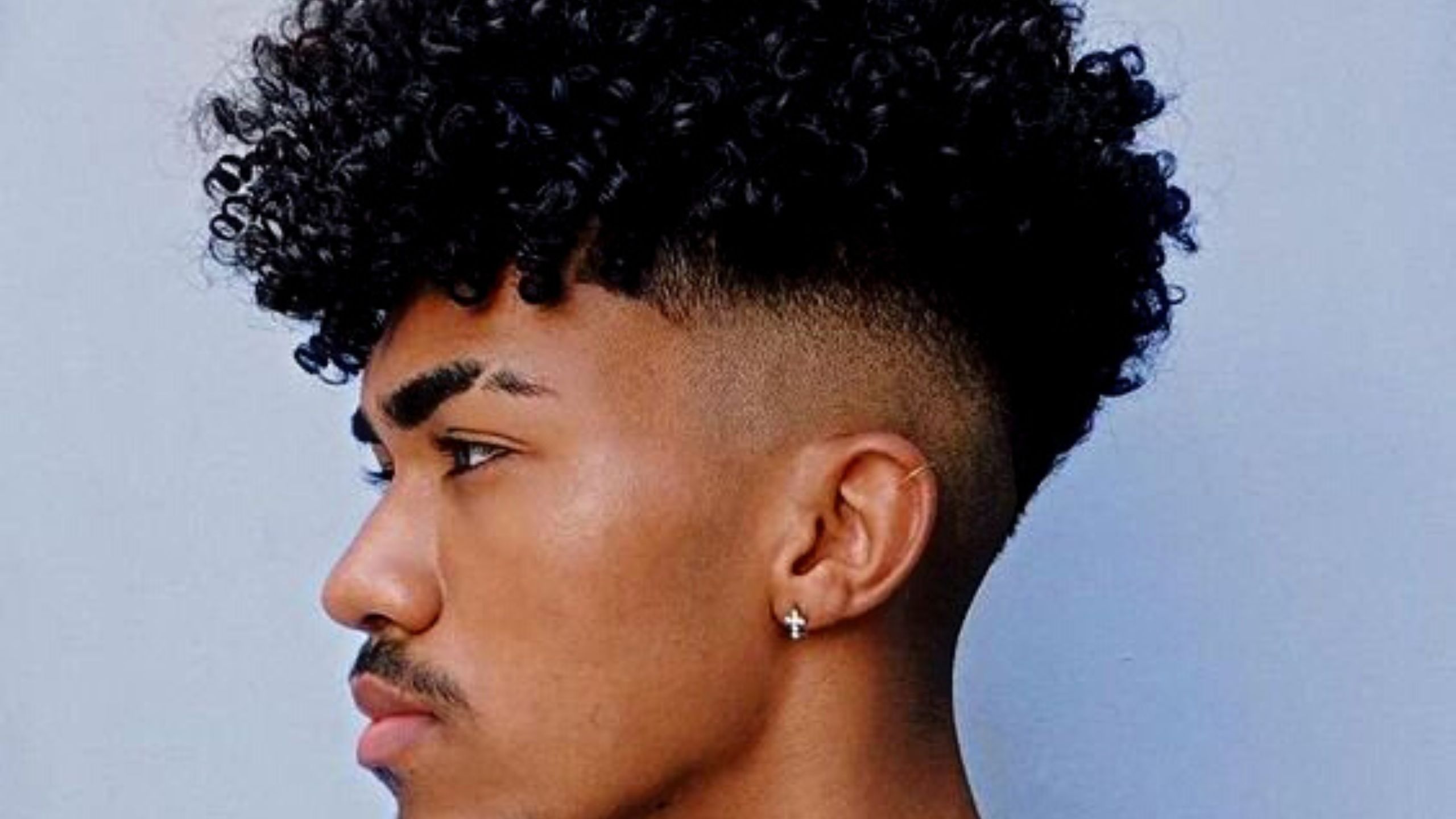 curly afro fade haircut black men
